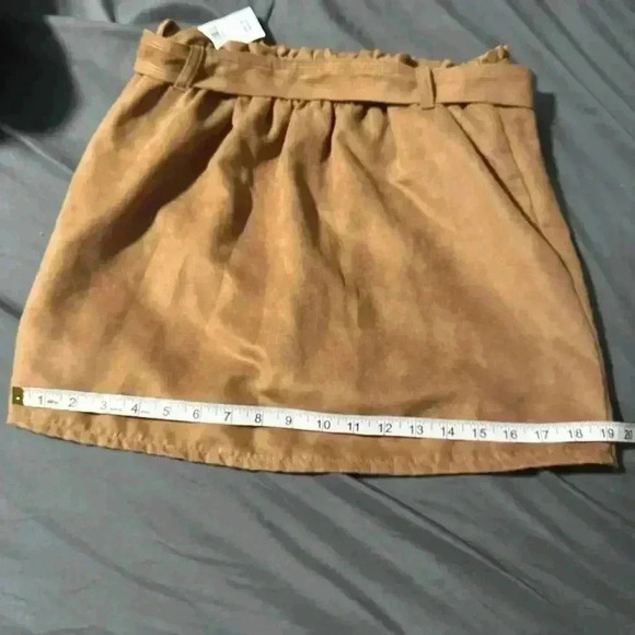 NWT Abercrombie Kids Skirt Faux Suede Mini Girls Sz 17/18 Brown Pull On Lined. - Picture 11 of 11